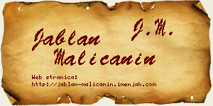 Jablan Malićanin vizit kartica